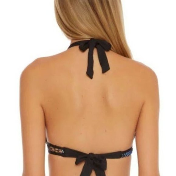 Becca Reveal Crochet Halter Bikini Top, Size Medium - Picture 2 of 3